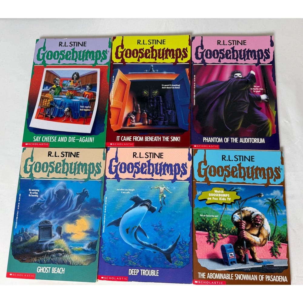 RL Stine Goosebumps Book Lot 6 Vintage Paperbacks Scholastic 90s Horror Series
